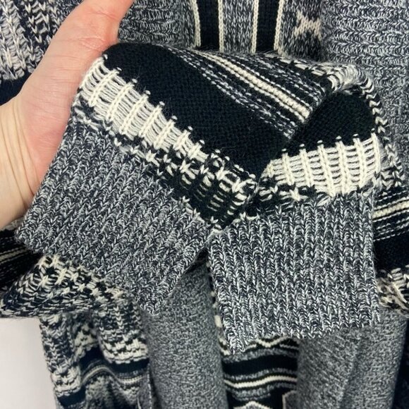 Revolve BB Dakota‎ Grey Knit Open Front Cardigan Size XS Sweater Boho Fair Isle - Picture 5 of 11